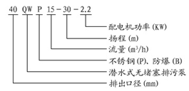 不銹鋼潛水泵型號(hào)意義